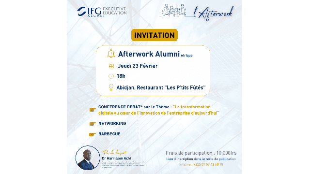 Invitation Afterwork Alumni IFG EE Afrique