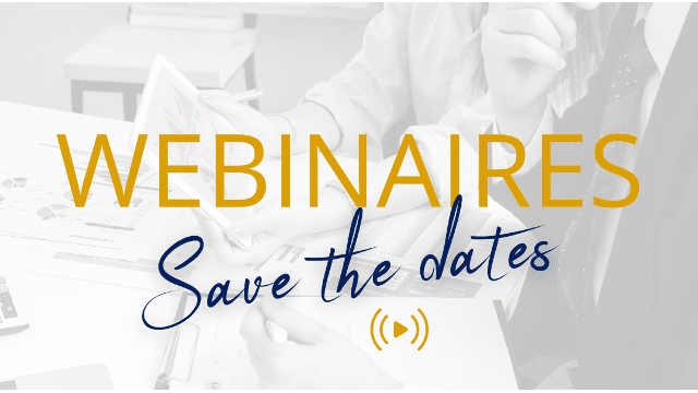 NOS WEBINAIRES D'OCTOBRE